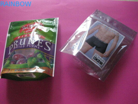 کیسه های پلاستیکی ایستاده تا زیپ سفارشی چاپ بسته بندی برای Underware