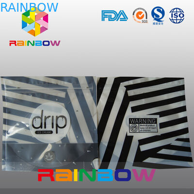 Stripes Gebra Stand Up کیسه نانویی Drip، کیسه شیلنگ کامپوزیتی Mylar