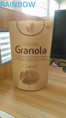 کیسه کاغذ کرافت سفارشی چاپ شده، کیسه کیسه اسنک با پنجره