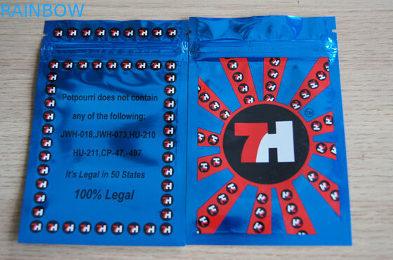 فویل آلومینیوم روکش شده بسته بندی گیاهی - بخور Mylar Ziplock Bag