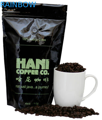 کیسه قهوه ایستاده بسته بندی کیسه های آلومینیومی فویل Kraft کیسه Ziplock 250 گرم 500 گرم