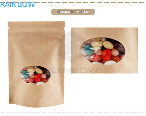 کیسه کاغذی Ziplock کیسه کاغذ کرافت کیسه کاغذی برای بسته بندی آب نبات مهره خشک