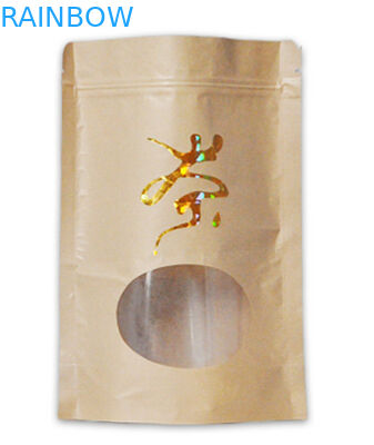 سفارشی چاپ کت کاغذی با کیفیت بالا با کیفیت بالا برای بسته بندی چای / قهوه با زیپ ziplock mylar و پنجره