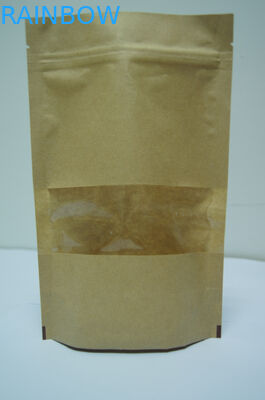 کیسه های کاغذی سفارشی Recyclable Stand Up Brown Kraft Paper OEM