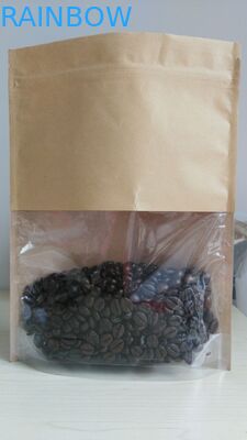 کیسه های کاغذی سفارشی Recyclable Stand Up Brown Kraft Paper OEM