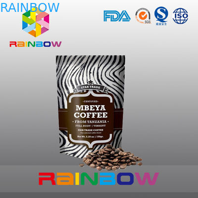 فویل آلومینیومی سفارشی 2oz فانتزی سیاه و سفید مونتاژ کیسه های قهوه با شیر