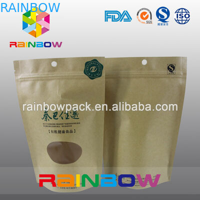 کیسه های کیسه های قهوه با پنجره دوز قابل بازیافت 2oz Kraft Paper Doypack