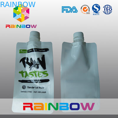 350ml 500ml 1L فویل کیسه بسته بندی، نشت راه راه سفید برف سفید کیسه