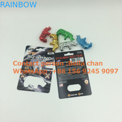 شینی نقره ای / طلایی جنسیت طلایی اسباب بازی های راینو برای بسته بندی Go Rhino، بطری های شکل Rhino