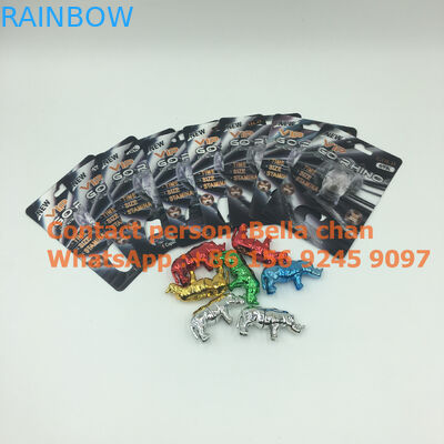 شینی نقره ای / طلایی جنسیت طلایی اسباب بازی های راینو برای بسته بندی Go Rhino، بطری های شکل Rhino