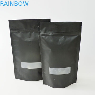 کیسه های پلاستیکی ziplock قابل تعویض بسته بندی، مات سیاه و سفید ایستادن کیسه