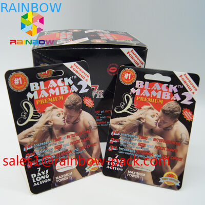 کارت مامبو سیاه 3D کارت سنگ جامد پیکربندی جنس جنسی 3D بسته بندی کارت 3D قرص های جنسی بسته بندی کارت کاغذ 3D کارت قرص جنسی