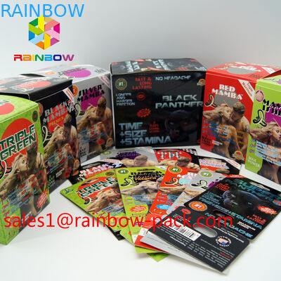 کارت مامبو سیاه 3D کارت سنگ جامد پیکربندی جنس جنسی 3D بسته بندی کارت 3D قرص های جنسی بسته بندی کارت کاغذ 3D کارت قرص جنسی