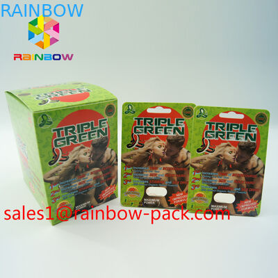 کارت چاپ 3D گرم کارت مگا 3D کارت 3d قرص جنسیت بسته بندی کارت کاغذ 3D قرص جنسی جعبه قرص افزایش کارت