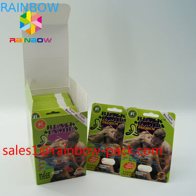 کارت چاپ 3D گرم کارت مگا 3D کارت 3d قرص جنسیت بسته بندی کارت کاغذ 3D قرص جنسی جعبه قرص افزایش کارت