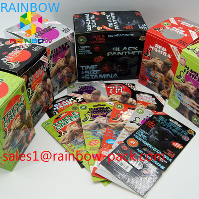 کارت چاپ 3D گرم کارت مگا 3D کارت 3d قرص جنسیت بسته بندی کارت کاغذ 3D قرص جنسی جعبه قرص افزایش کارت