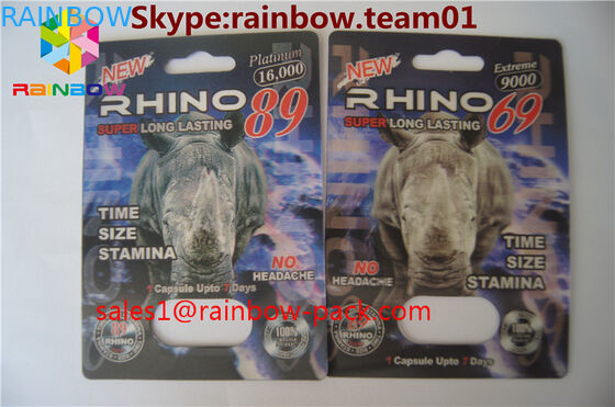 چاپ کارت گرم 3D چاپ کارت مگا 3D 3D اثر قرص کارت بسته بندی کارت 3D / کارت چاپ 3D Rhino کاغذ تاول زده ca