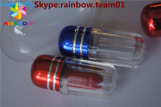 ظرف پلاستیکی بطری کپسول شکل شش گوشه ای با کاپ فولیک آلومینیومی برای بسته بندی کپسول تک