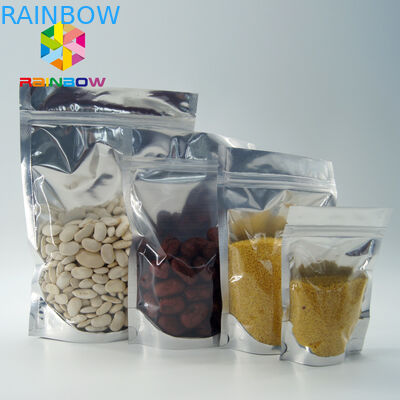 PET / PE بسته بندی کیسه های آلومینیوم فویل خالی فلزی فویل ایستاده Ziplock کیسه