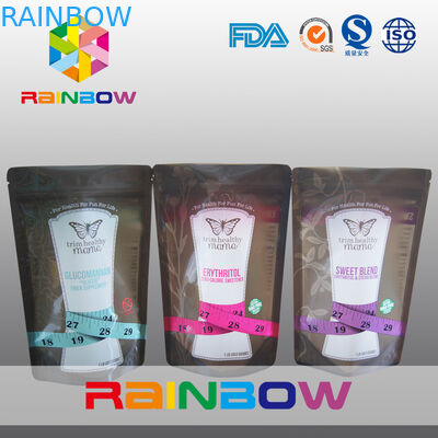 مواد غذایی درجه دو قابل استفاده مجدد 150g زیپ ایستاده کیسه برای پودر انرژی