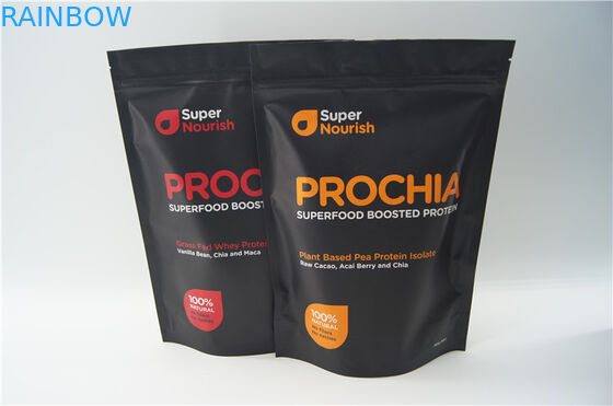 مت نقره ای آلومینیوم پنیر حاوی پروتئین پودر کیسه / فویل آلومینیومی ایستاده تا زیپ زیپ