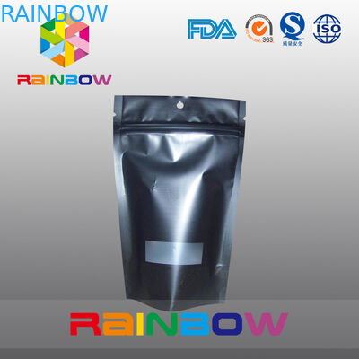 Reusable Matte Black Doypack کیسه های قهوه کیسه ای Griubure Printing Proof Moisture