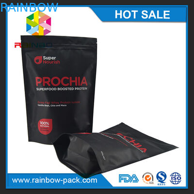 نمونه آزمایشی ziplock برای 750 گرم پودر پروتئین آب پنیر پککینگ با پاره قطعه ایستاده است