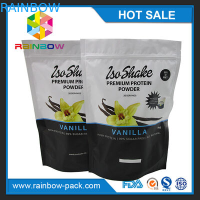 مات پایان آلومینیوم فویل ایستاده تا مکمل های تغذیه resealable بسته بندی پروتئین پودر