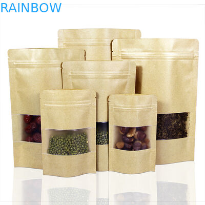 Gusset Side Standing Side 250 Gram سفارشی کیسه های کاغذی بسته بندی با پنجره