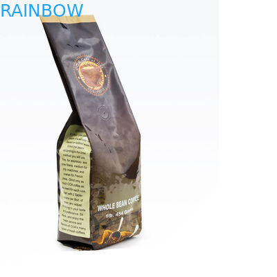 سفارشی 250g 500g 1kg مربع مربع تخت پایین ziplock قهوه کیسه بسته بندی کیسه