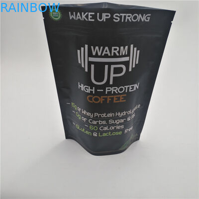 قابل استفاده مجدد مات سیاه و سفید ایستاده کیسه های پلاستیکی بسته بندی برای دانه های قهوه