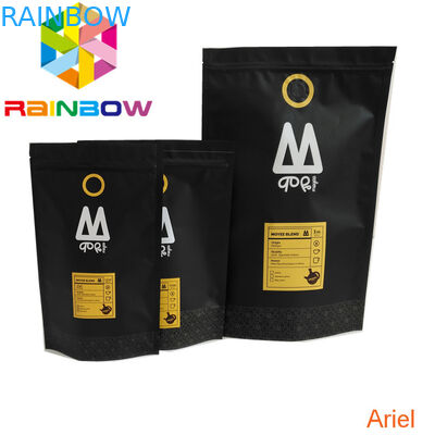 زیپ پلاستیکی مات سیاه و سفید اسنک کیسه بسته بندی کیسه reealable قهوه ziplock