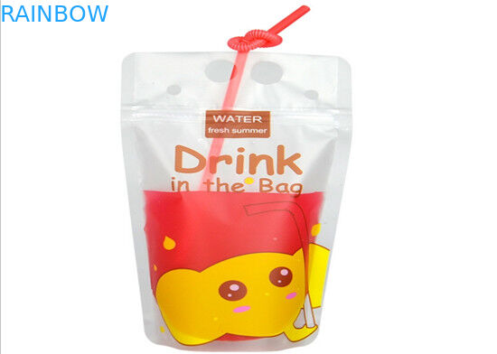 قفل زیپ قفسه ایستاده کیسه سفارشی رنگ CMYK برای مواد غذایی مایع