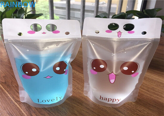 قفل زیپ قفسه ایستاده کیسه سفارشی رنگ CMYK برای مواد غذایی مایع