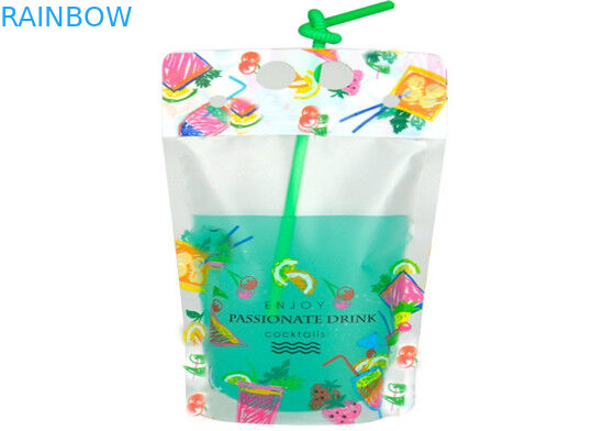 نوشیدنی آب نوشیدنی کیسه های چاپ سفارشی CMYK Color FDA Certificate with Handle