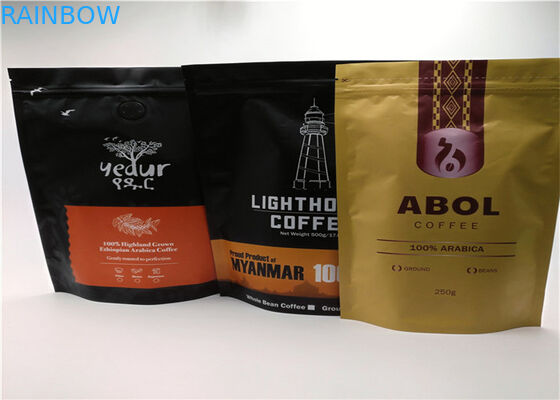 کیسه بسته بندی پلاستیکی Black Mylar Zip Lock برای قهوه و چای آماده است