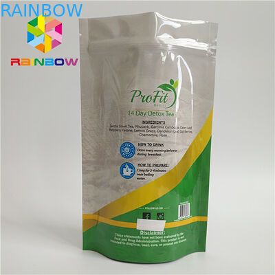 درجه حرارت غذا بالا بردن زیپ کیسه حرارتی پلاستیکی مهر و موم شده برای چای / قهوه