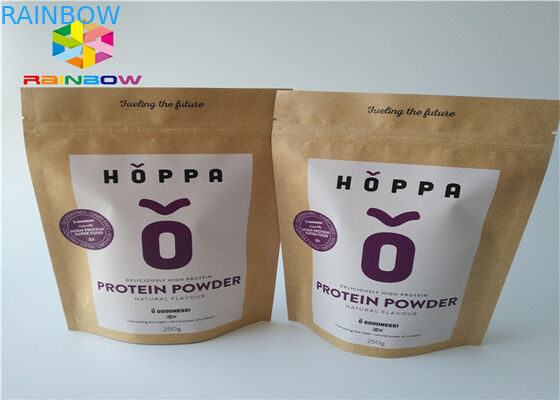 سفارشی کاغذ کرافت چاپ ziplock ایستاده کیسه های گوشت گاو تند و زننده بسته بندی کیسه های پلاستیکی با پنجره واضح