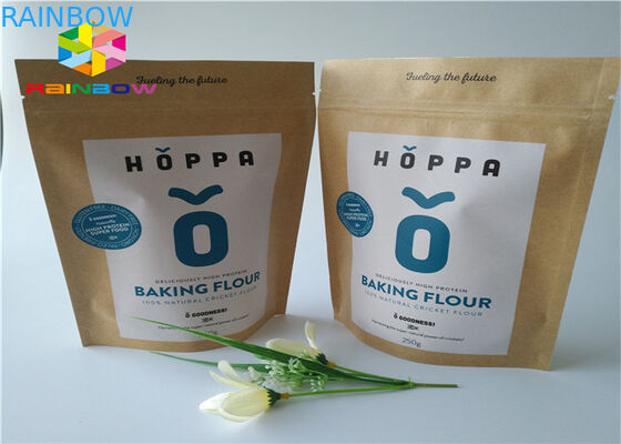 سفارشی کاغذ کرافت چاپ ziplock ایستاده کیسه های گوشت گاو تند و زننده بسته بندی کیسه های پلاستیکی با پنجره واضح