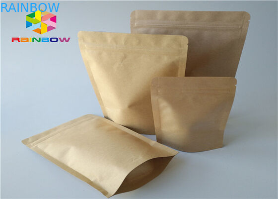 سفارشی کاغذ کرافت چاپ ziplock ایستاده کیسه های گوشت گاو تند و زننده بسته بندی کیسه های پلاستیکی با پنجره واضح