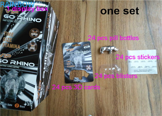 3D Effect دیوانه Rhino 69 Rhino 7 کپسول قرص های جنسی قرص جعبه بسته بندی قرص جعبه و کارت قرص 3d / جعبه