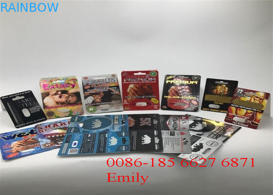 بسته بندی کارتن با بسته بندی کارتن بسته بندی پوشش براق برای قرص های افزایش جنسی