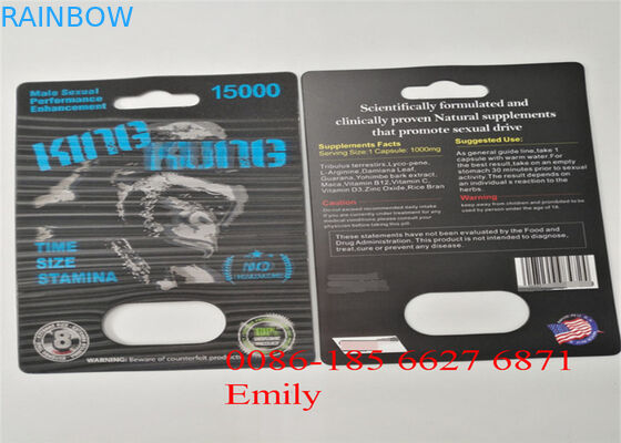 بسته بندی کارتن با بسته بندی کارتن بسته بندی پوشش براق برای قرص های افزایش جنسی