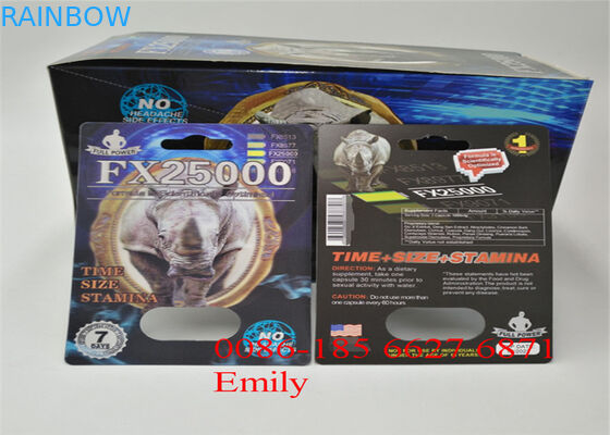 بسته بندی کارتن با بسته بندی کارتن بسته بندی پوشش براق برای قرص های افزایش جنسی