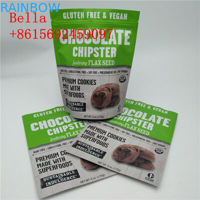 سفارشی رنگ آلومینیوم فویل کیسه دستگیره بالا برای بسته بندی کوکی