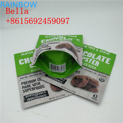 سفارشی رنگ آلومینیوم فویل کیسه دستگیره بالا برای بسته بندی کوکی