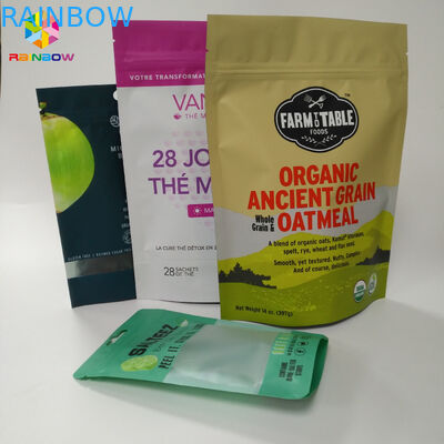 کیسه های رنگی ایستاده کیسه های مات سطح با Top Ziplock Tear Poses