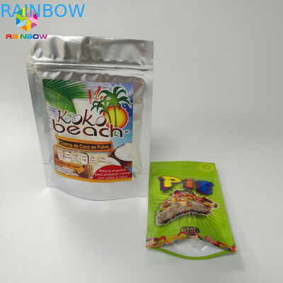 کیسه های رنگی ایستاده کیسه های مات سطح با Top Ziplock Tear Poses