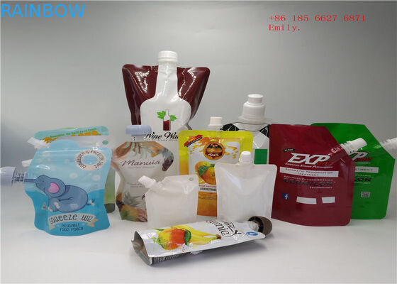 بسته بندی کیسه های قابل استفاده مجدد پلاستیکی مواد غذایی پخت و پز برای آب میوه