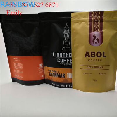 بسته بندی کیسه های فویل زیپ فنجان 250 گرم 500 گرم با شیر یک طرفه